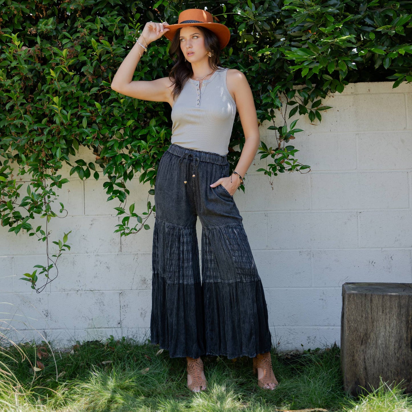 Runway-Ready Knit & Woven Pants with Prints & Relaxed Drape: Chambray / REGULAR (S-M-L-XL 1-2-2-1)