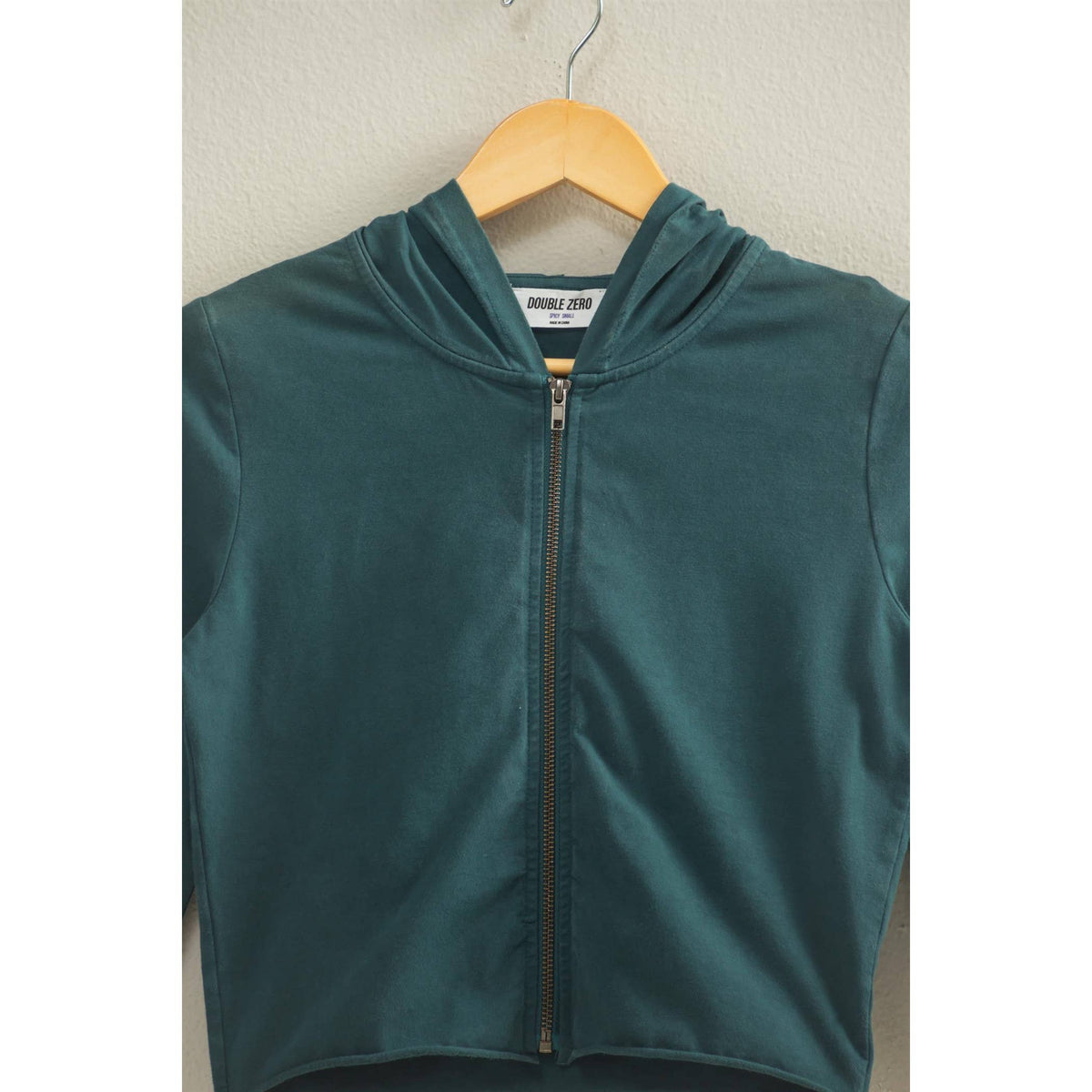 Zip Up Cropped Hoodie: BLACK / S-M-L(2-2-2)