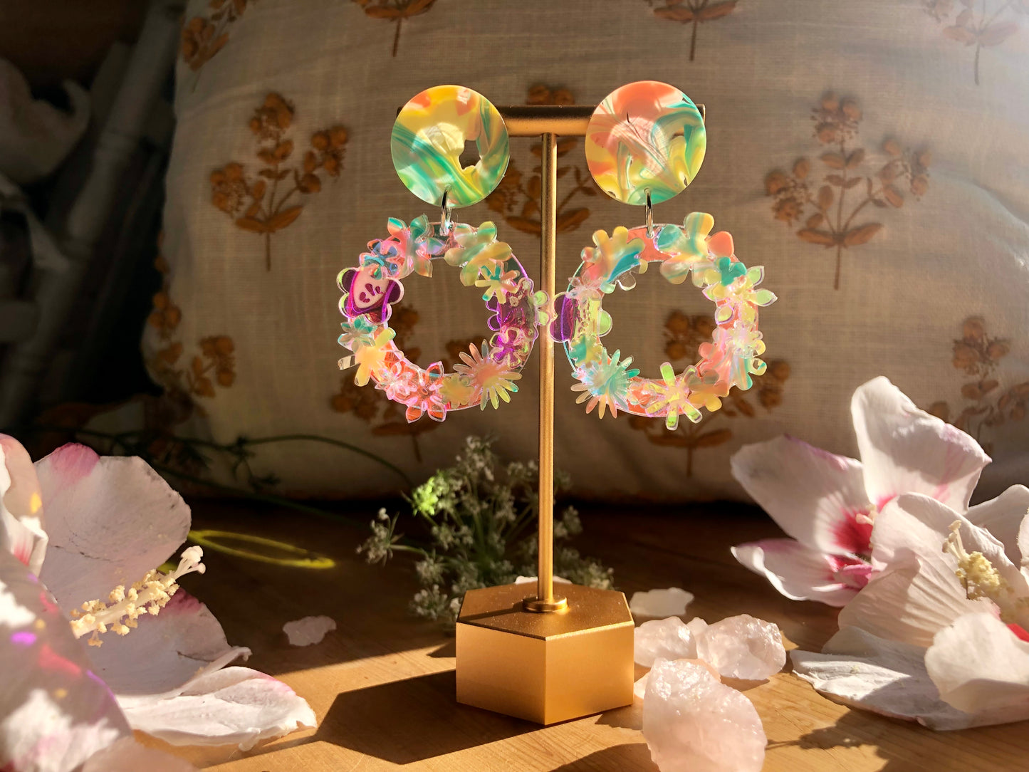 groovy flower power in greens