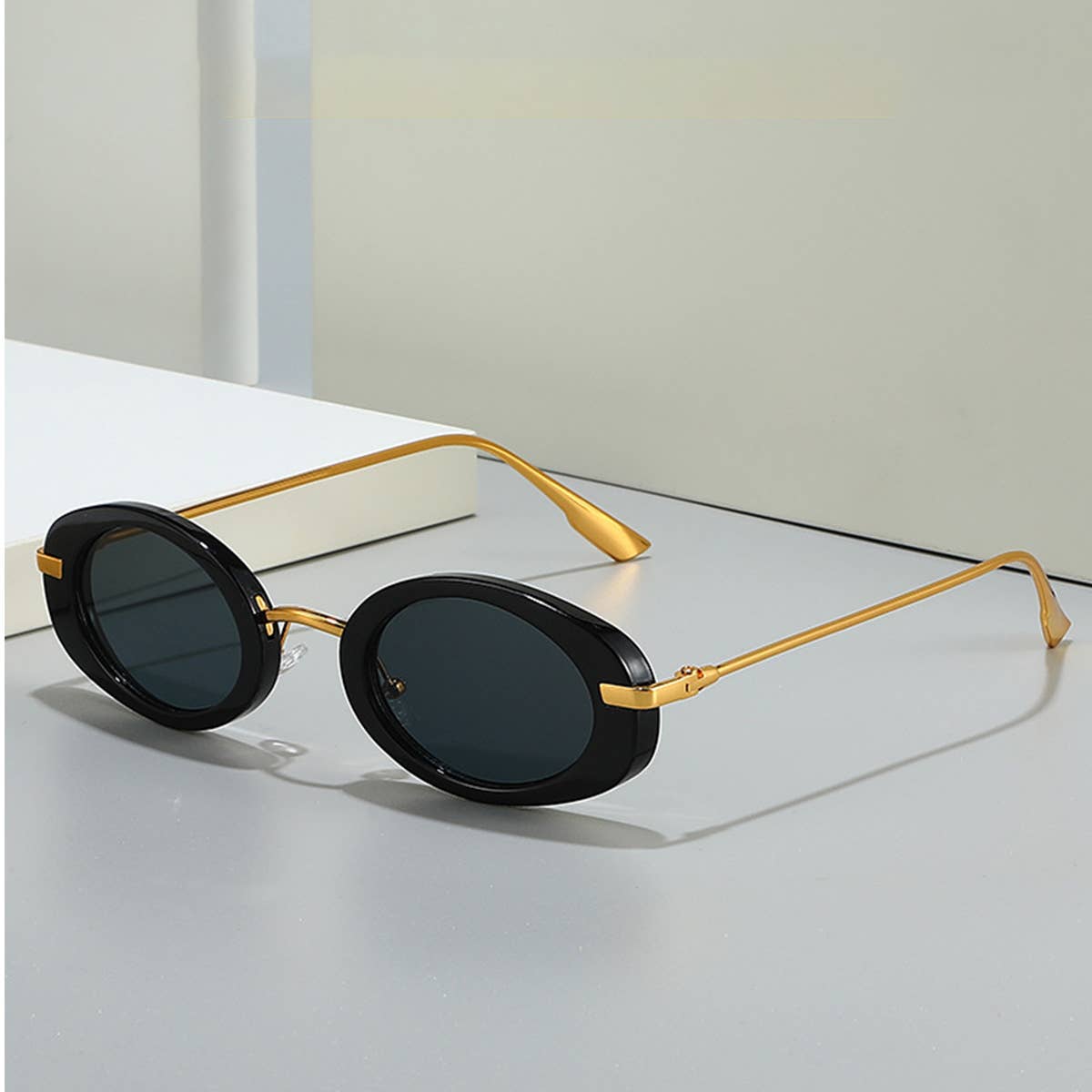 OVAL RETRO HIGH-END SUNGLASSES_CWASG0523: GREYBLACK / (OS) 2