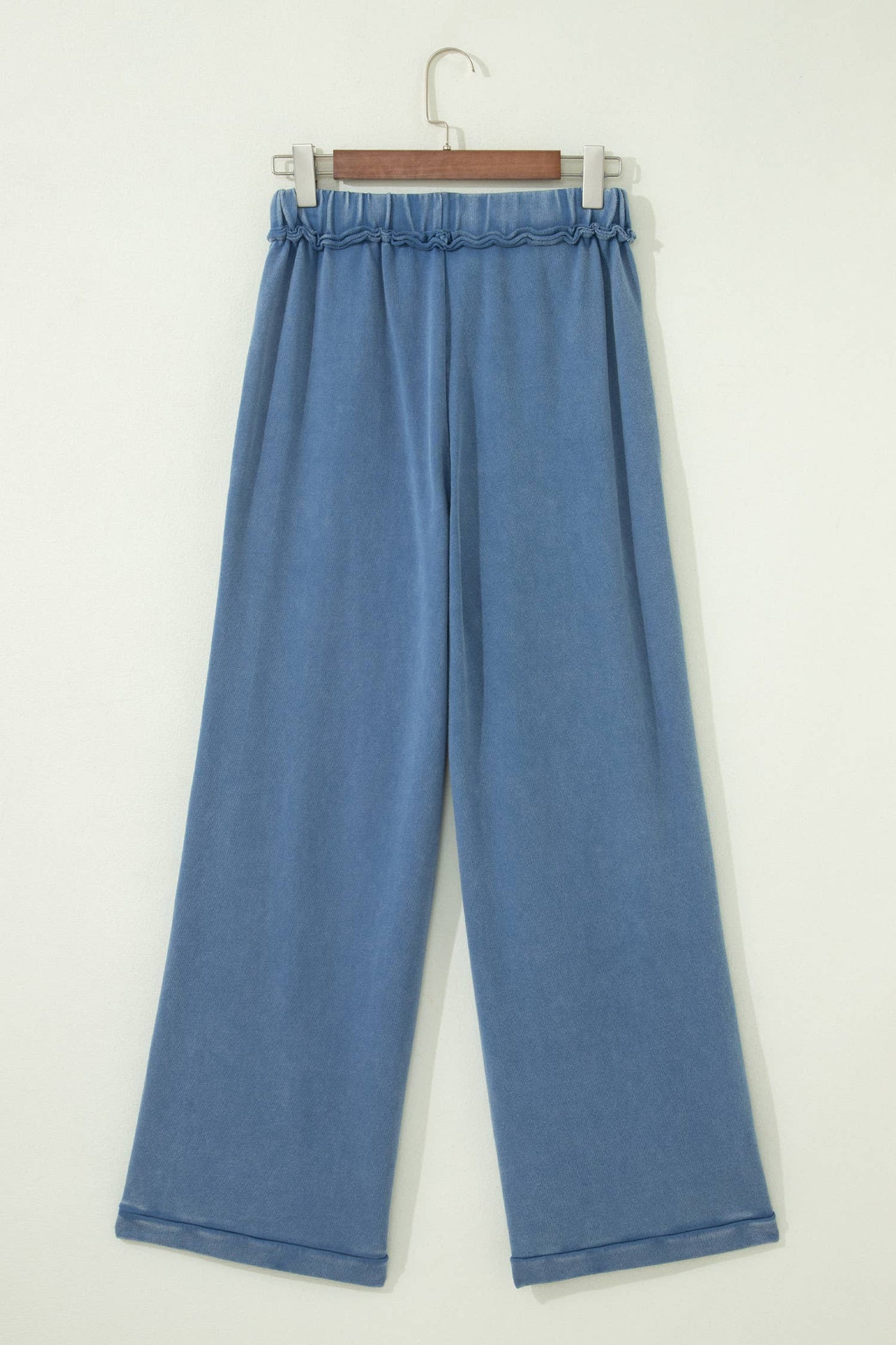 66 Mineral Wash Drawstring High Waist Wide Leg Pants (S-XL): Ashleigh Blue / S