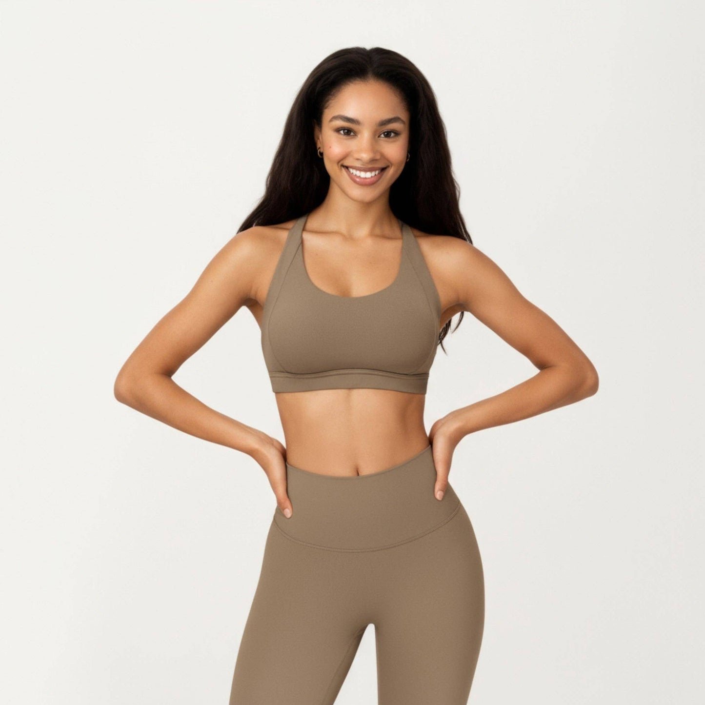 Scoop Neck Racerback Sports Bra with Smooth Stretch Fabric a: Blue / Large 12-14