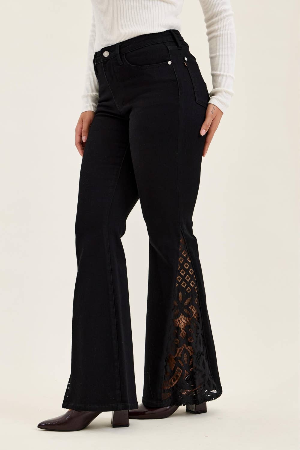 MR JAQUELINE w/ Lace Hem Detail BK Shadow Luxe: BK - LONG / 9(29)
