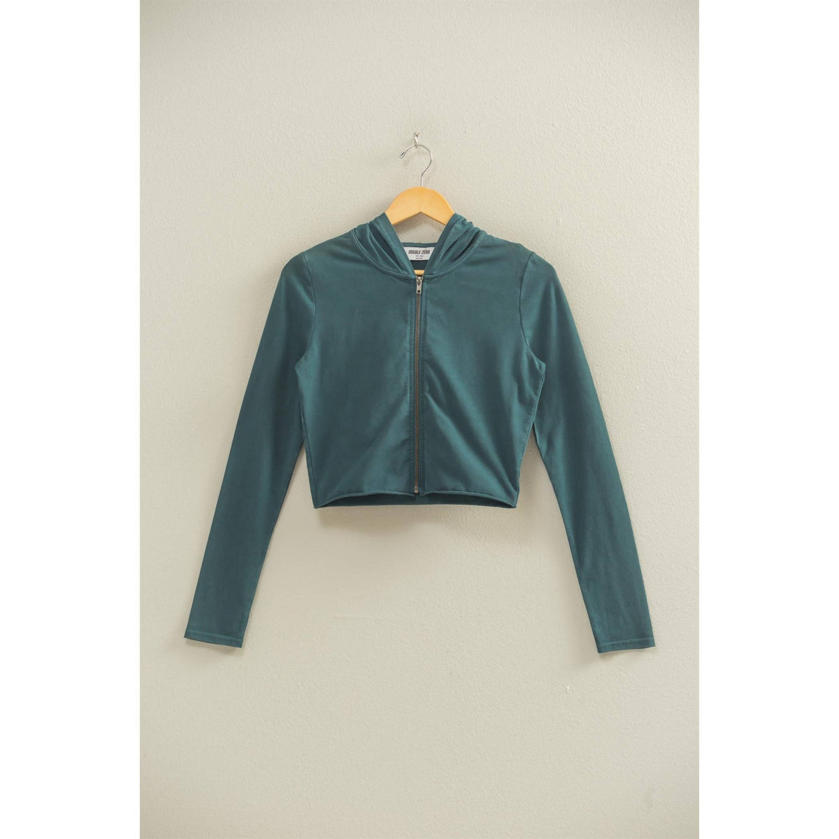 Zip Up Cropped Hoodie: CREAM / S-M-L(2-2-2)