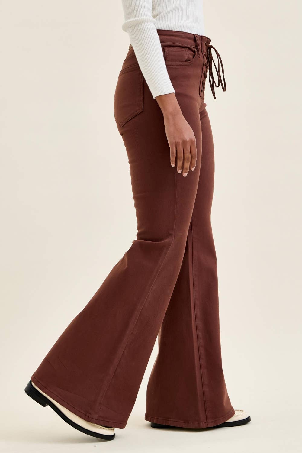 HW JAQUELINE Flare w/ Lace Up C Cocoa Brown: COCOA BROWN / 7(28)