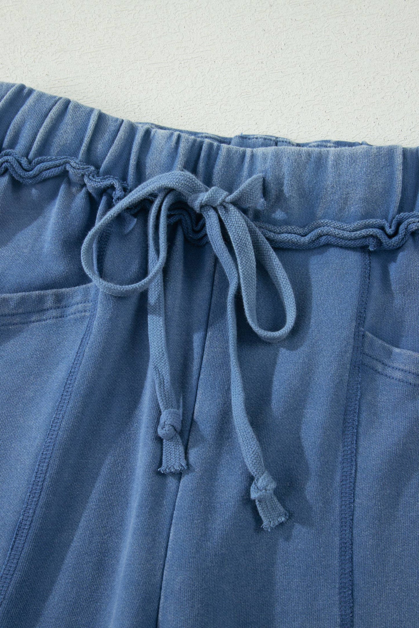 66 Mineral Wash Drawstring High Waist Wide Leg Pants (S-XL): Ashleigh Blue / L