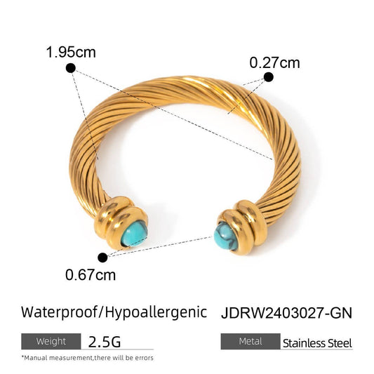 IRREGULAR OPEN TIGER EYE STONE BEAD RING_CWAJE1793: GOLD1 / (OS) 2