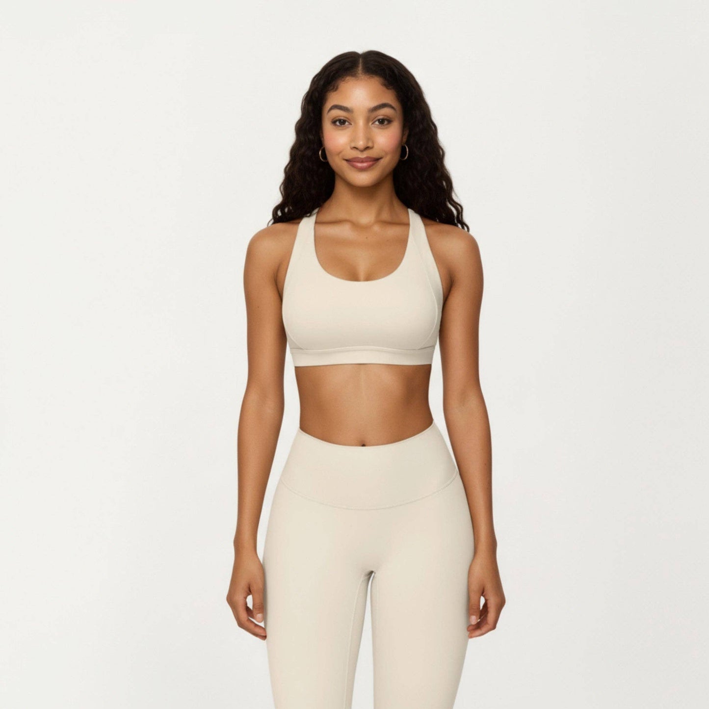 Scoop Neck Racerback Sports Bra with Smooth Stretch Fabric a: Blue / Medium 8-10
