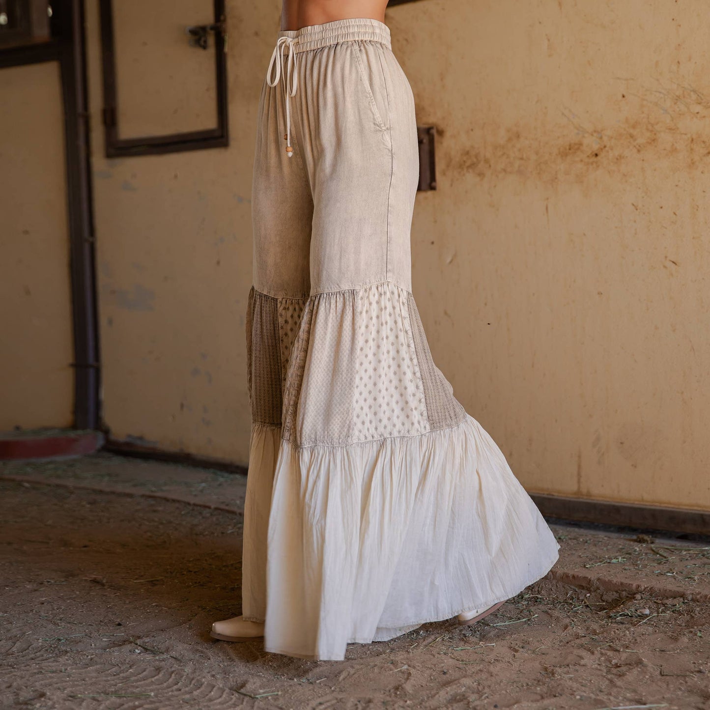 Runway-Ready Knit & Woven Pants with Prints & Relaxed Drape: Chambray / REGULAR (S-M-L-XL 1-2-2-1)