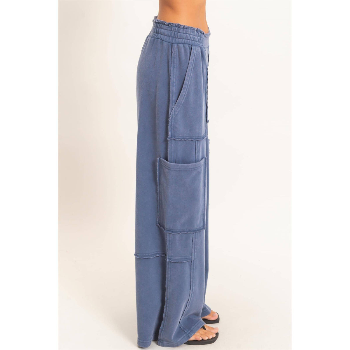 Mineral Wash Cargo Pocket Pants: NAVY / S-M-L(2-2-2)