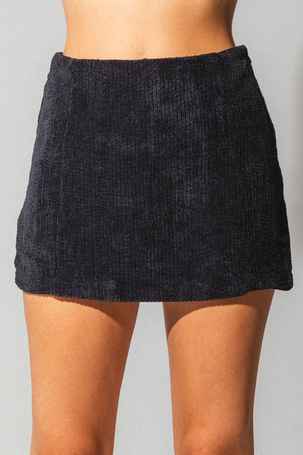 LP81303-Low waist corduroy skort: PLUM / S-M-L/2-2-2