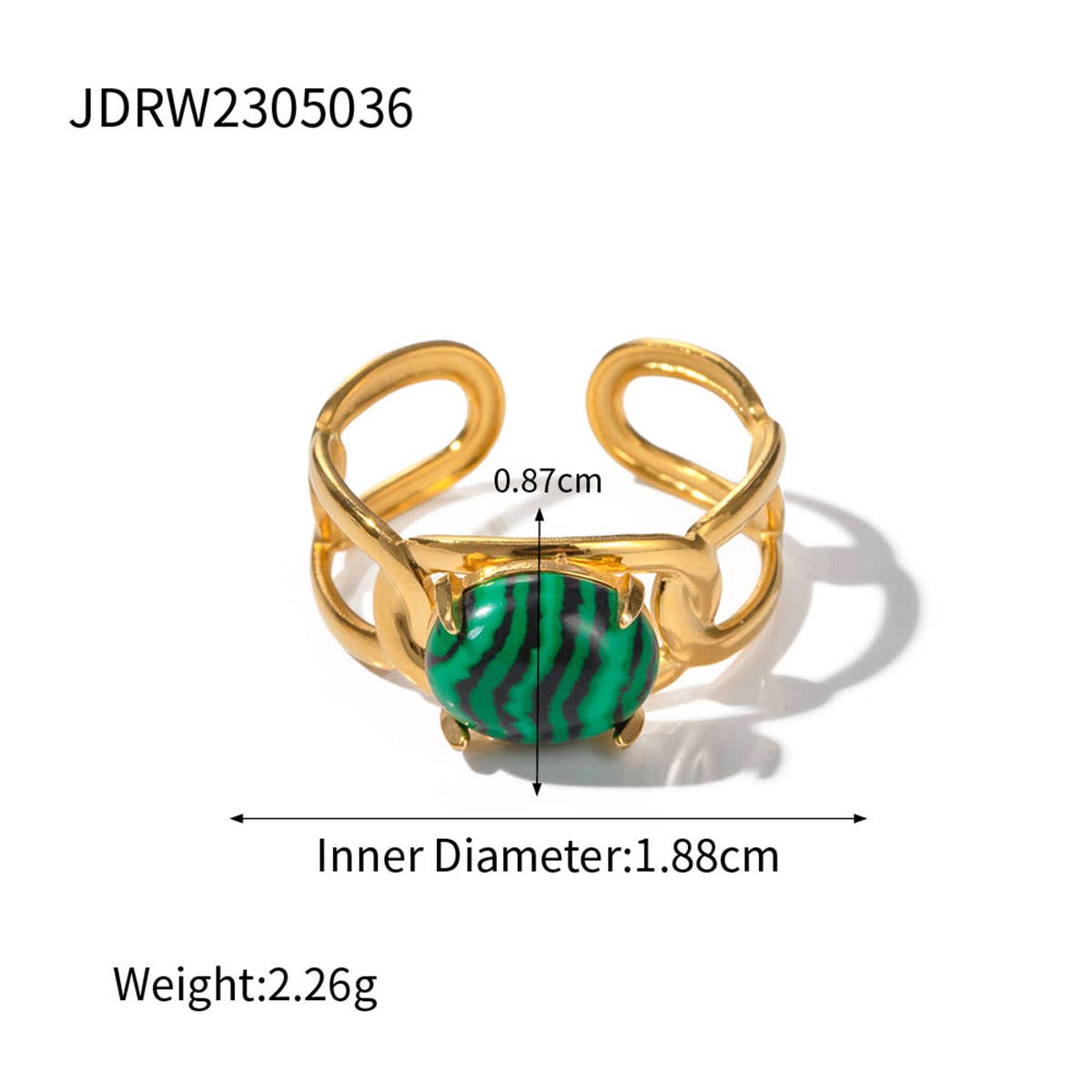 STAINLESS STEEL NATURAL STONE RINGS_TURQUOISE_CWAJE0615: TYPE2 / (OS) 3