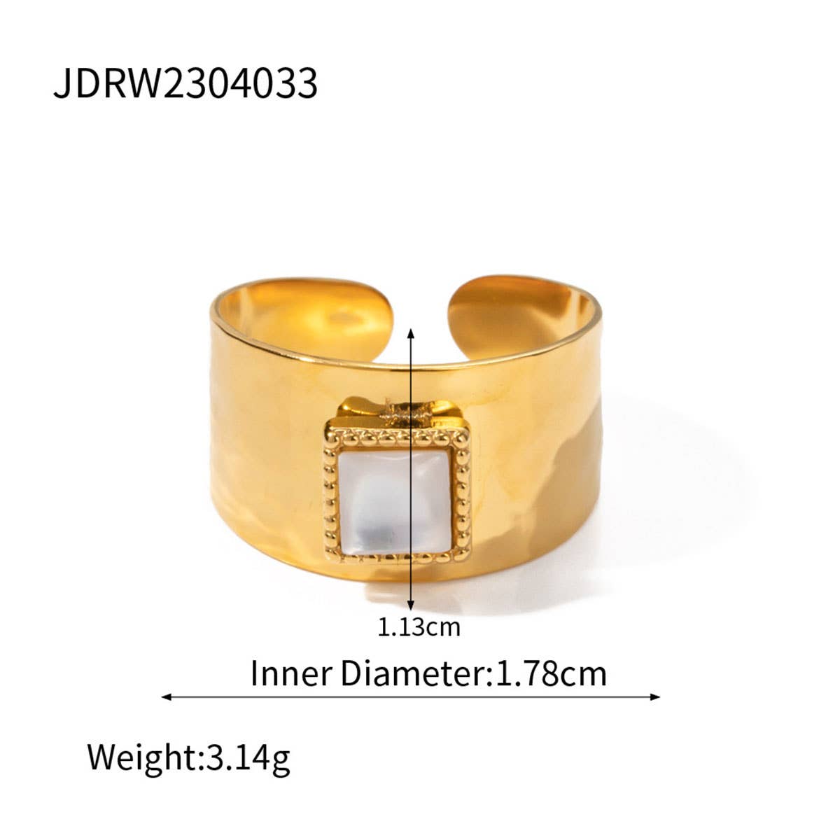 STAINLESS STEEL SNAKE NATURAL STONE RINGS_CWAJE0628: TYPE6 / (OS) 3