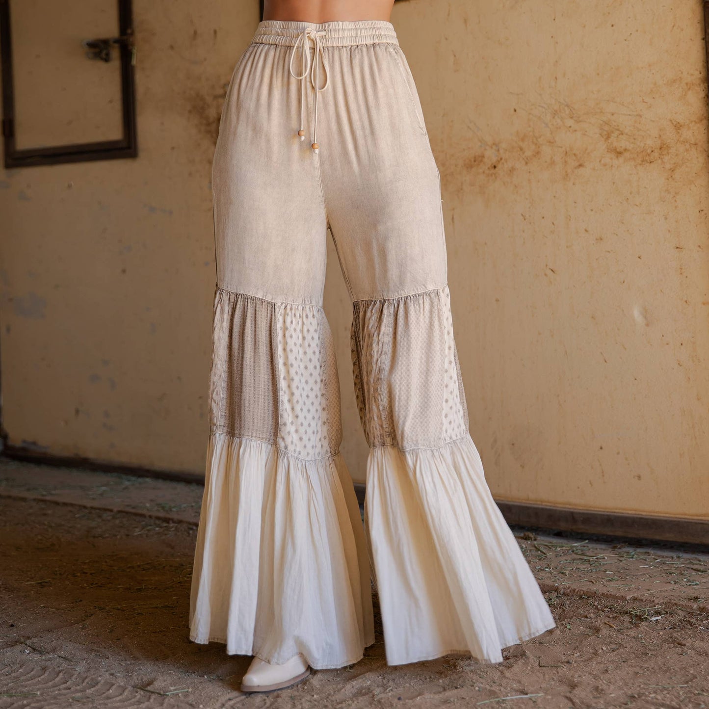 Runway-Ready Knit & Woven Pants with Prints & Relaxed Drape: Chambray / REGULAR (S-M-L-XL 1-2-2-1)