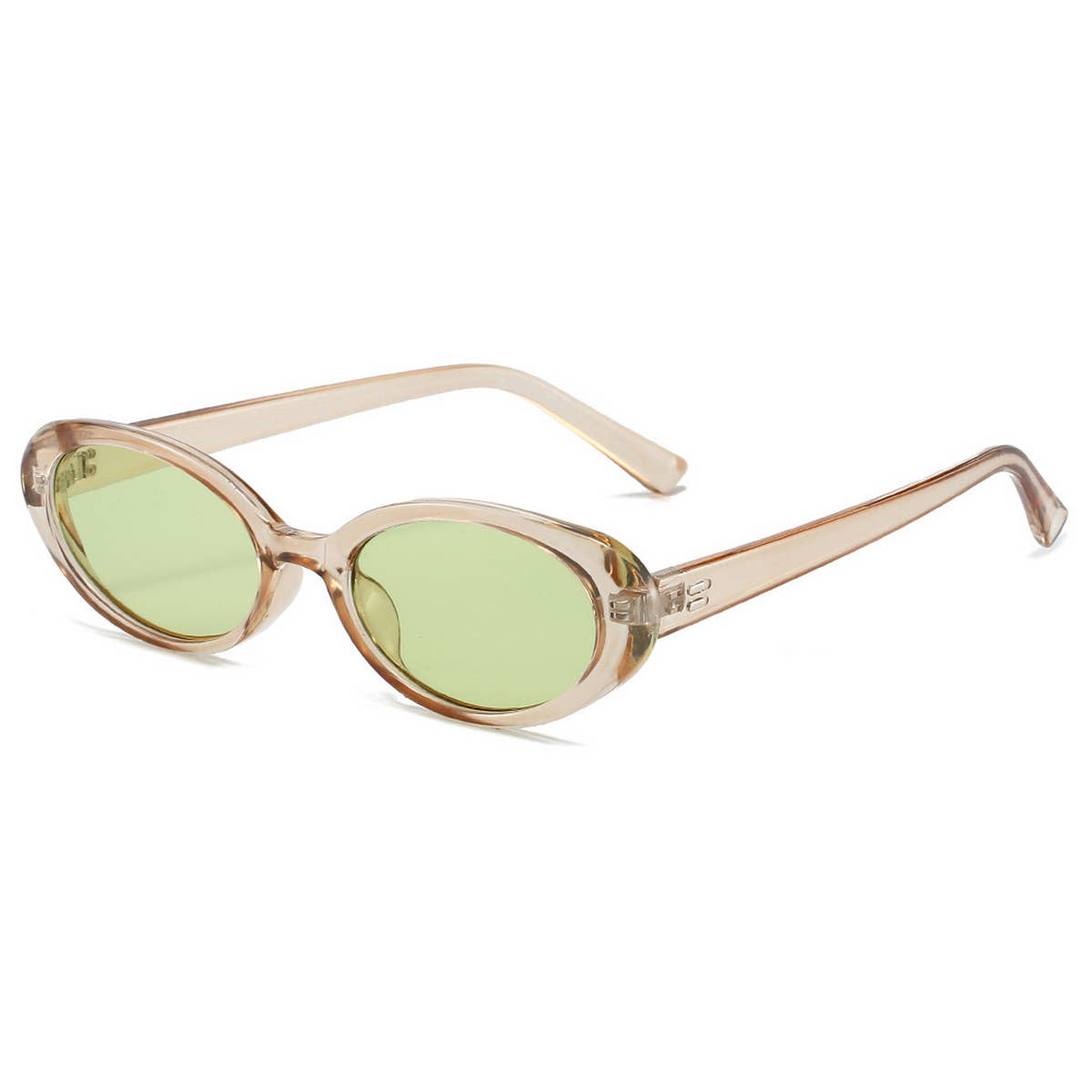 RETRO SMALL OVAL FRAME SUNGLASSES_CWASG0479: BROWN2 / (OS) 2