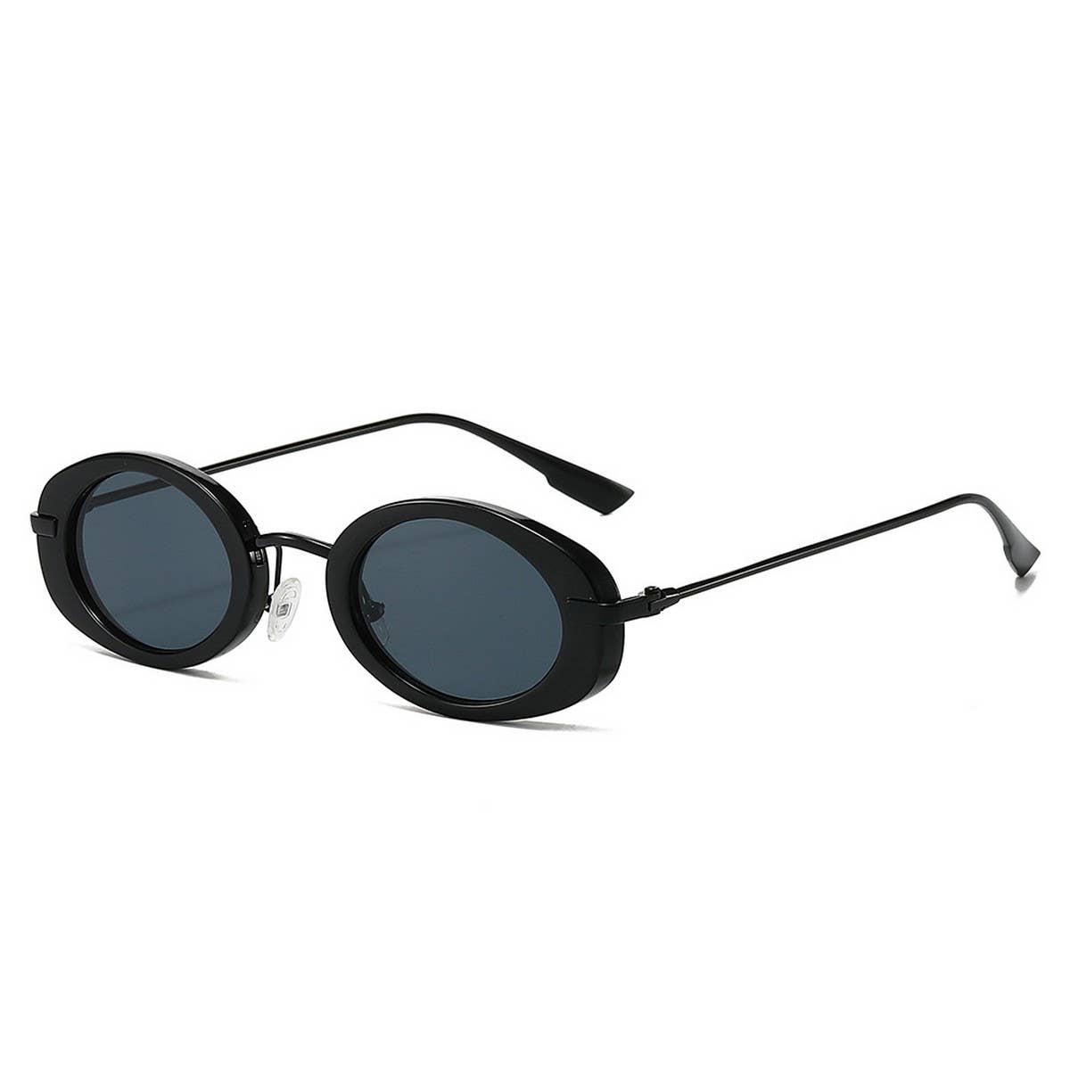 OVAL RETRO HIGH-END SUNGLASSES_CWASG0523: GREYBLACK / (OS) 2