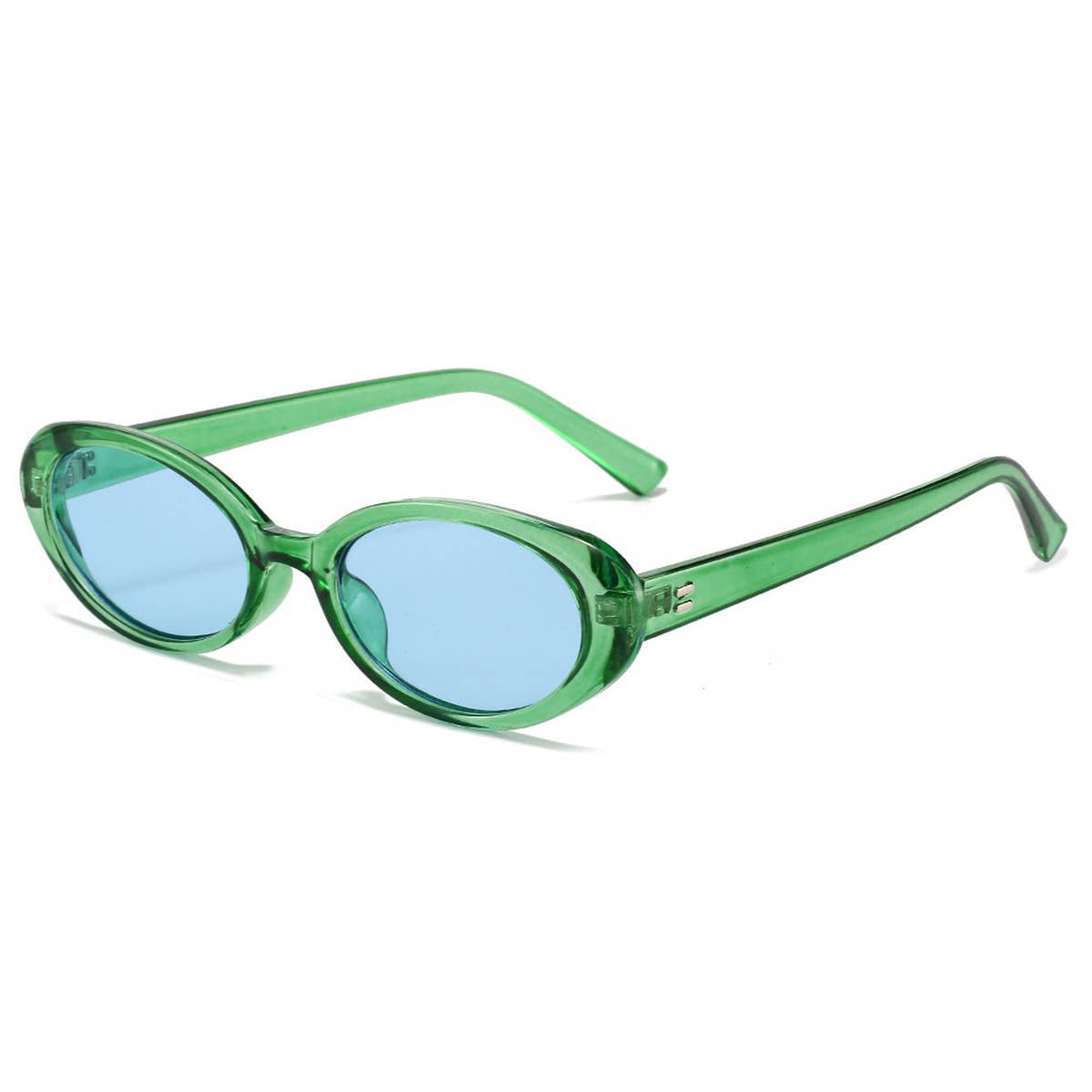 RETRO SMALL OVAL FRAME SUNGLASSES_CWASG0479: BROWN2 / (OS) 2