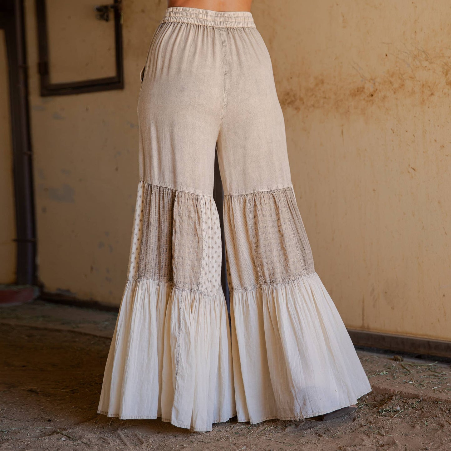 Runway-Ready Knit & Woven Pants with Prints & Relaxed Drape: Chambray / REGULAR (S-M-L-XL 1-2-2-1)
