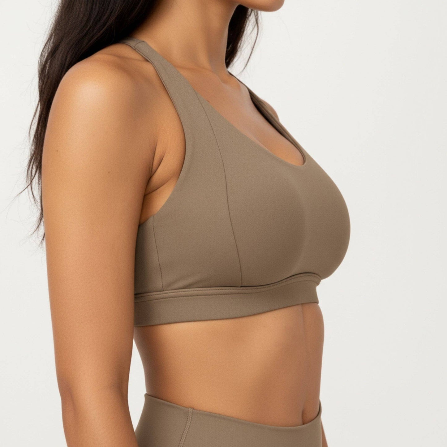 Scoop Neck Racerback Sports Bra with Smooth Stretch Fabric a: Blue / Large 12-14
