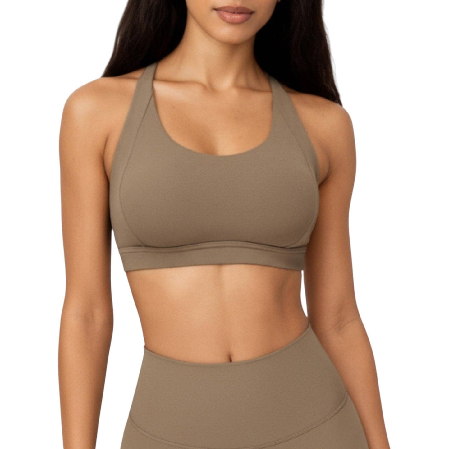 Scoop Neck Racerback Sports Bra with Smooth Stretch Fabric a: Blue / Small 4-6