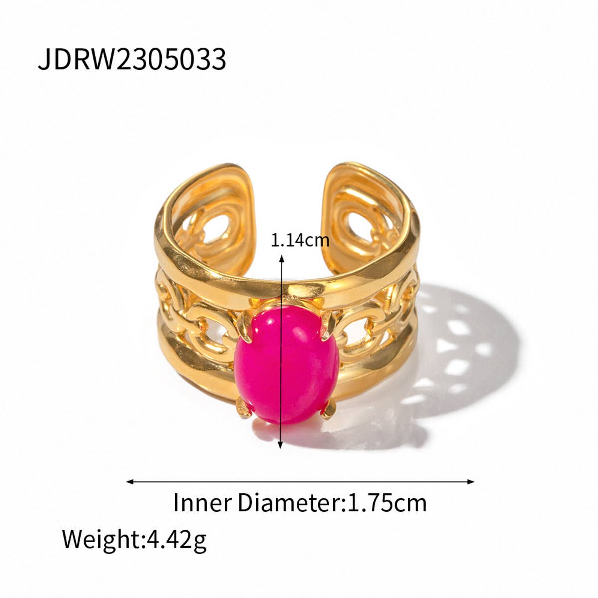 STAINLESS STEEL NATURAL STONE RINGS_TURQUOISE_CWAJE0615: TYPE2 / (OS) 3