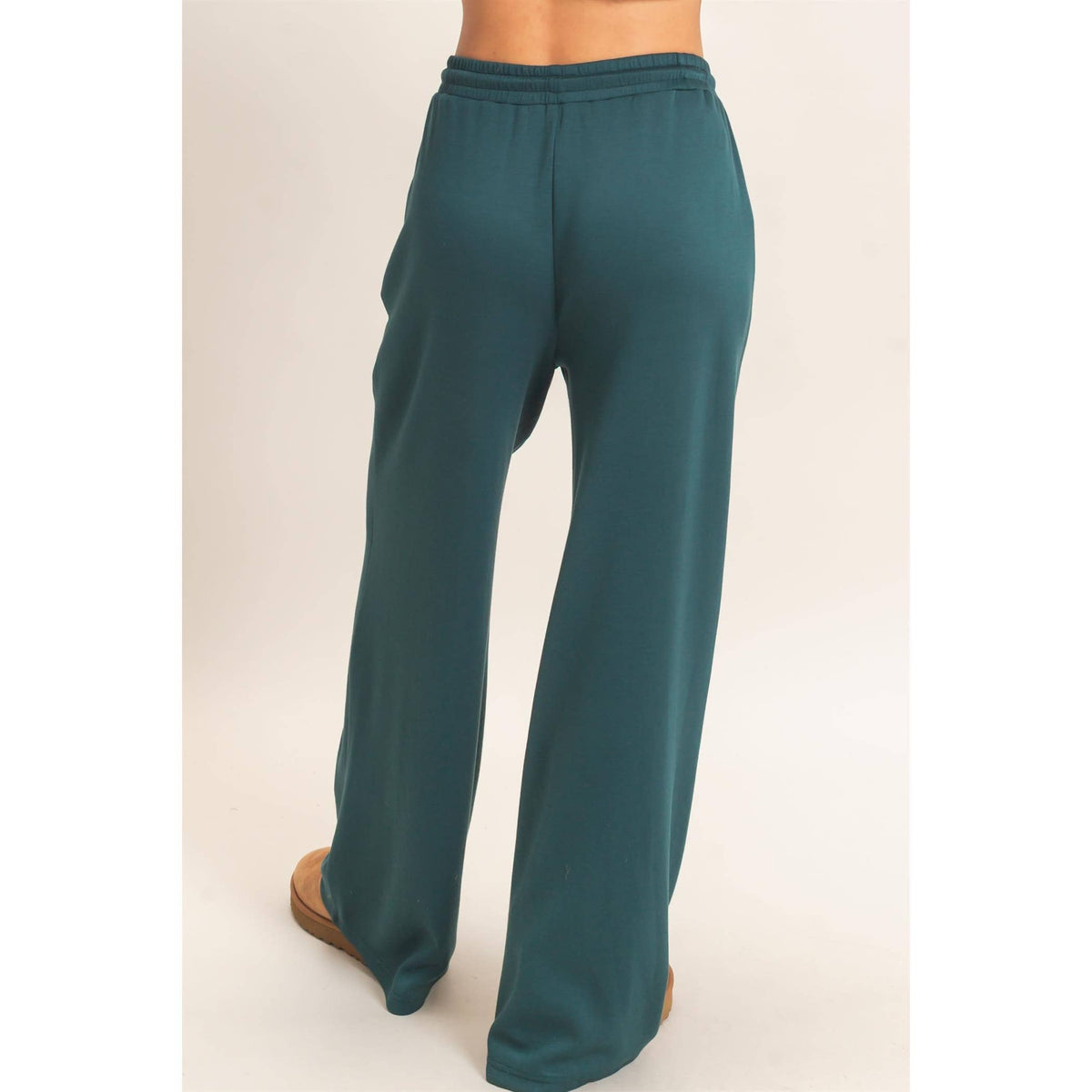 Drawstring Waist Pintuck Wide Leg Pants: COCOA / S-M-L(2-2-2)