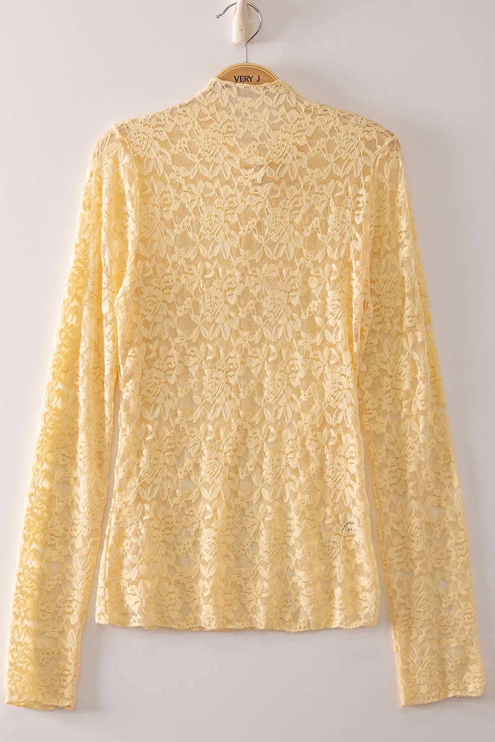 NT12220-High Neck Fitted Sheer Mesh Lace Knit Top: MUSTARD DIZZY FLORAL-26 / S-M-L/2-2-2
