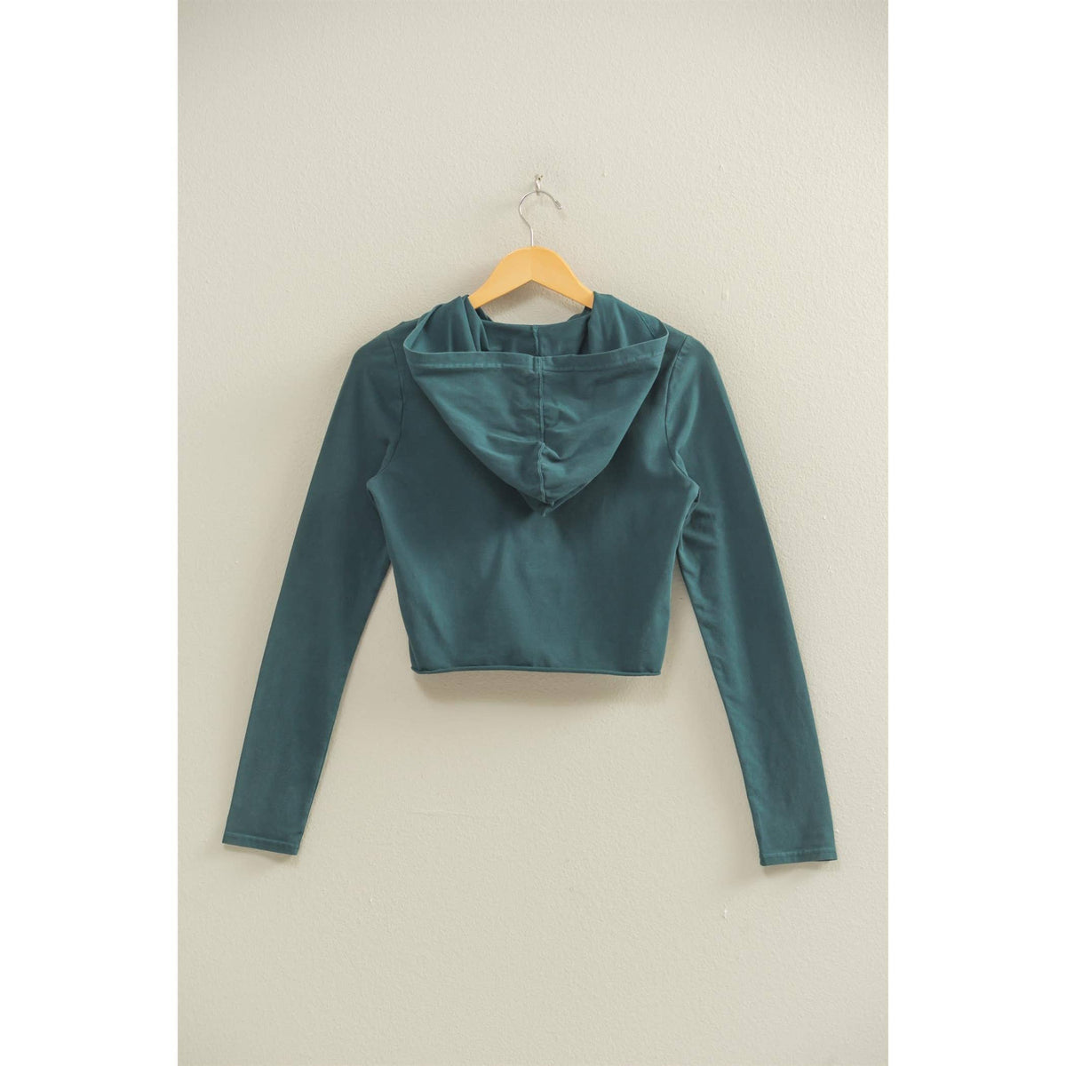 Zip Up Cropped Hoodie: CREAM / S-M-L(2-2-2)