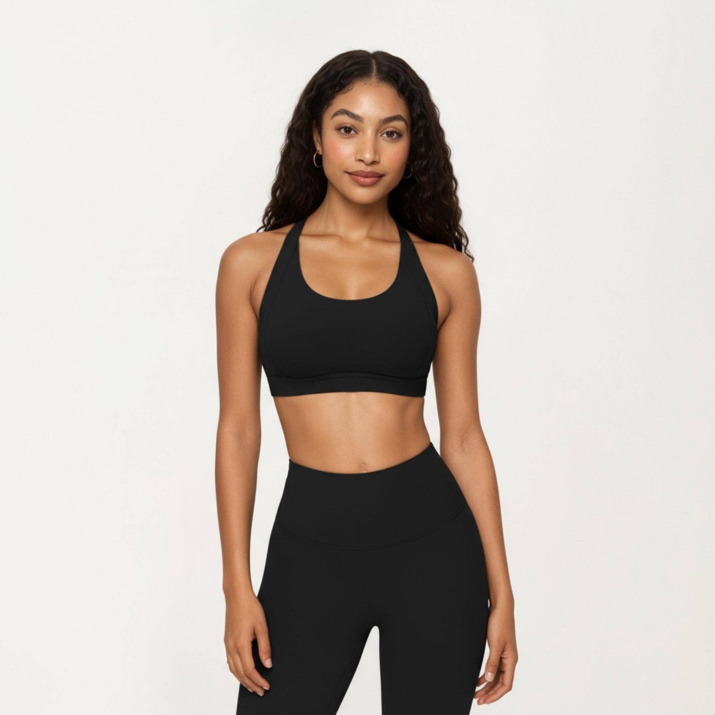 Scoop Neck Racerback Sports Bra with Smooth Stretch Fabric a: Blue / Small 4-6