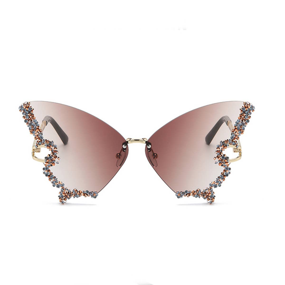 VINTAGE RHINESTONE BUTTERFLY SUNGLASSES_CWASG0205: Blue / (OS) 2