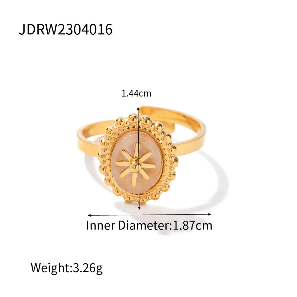 STAINLESS STEEL SNAKE NATURAL STONE RINGS_CWAJE0628: TYPE6 / (OS) 3