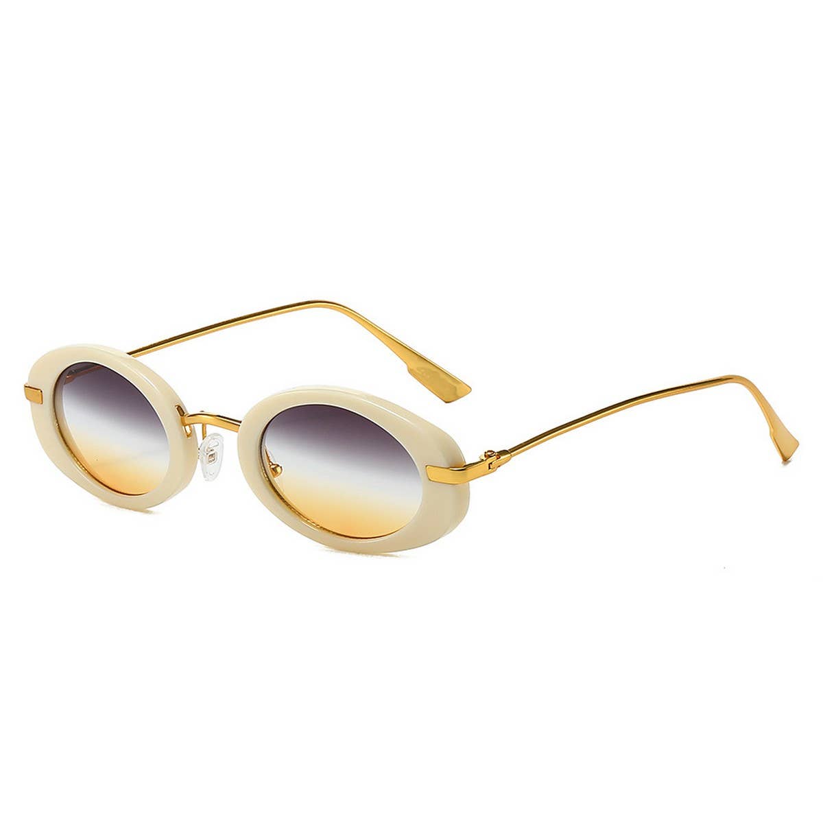 OVAL RETRO HIGH-END SUNGLASSES_CWASG0523: GREYBLACK / (OS) 2