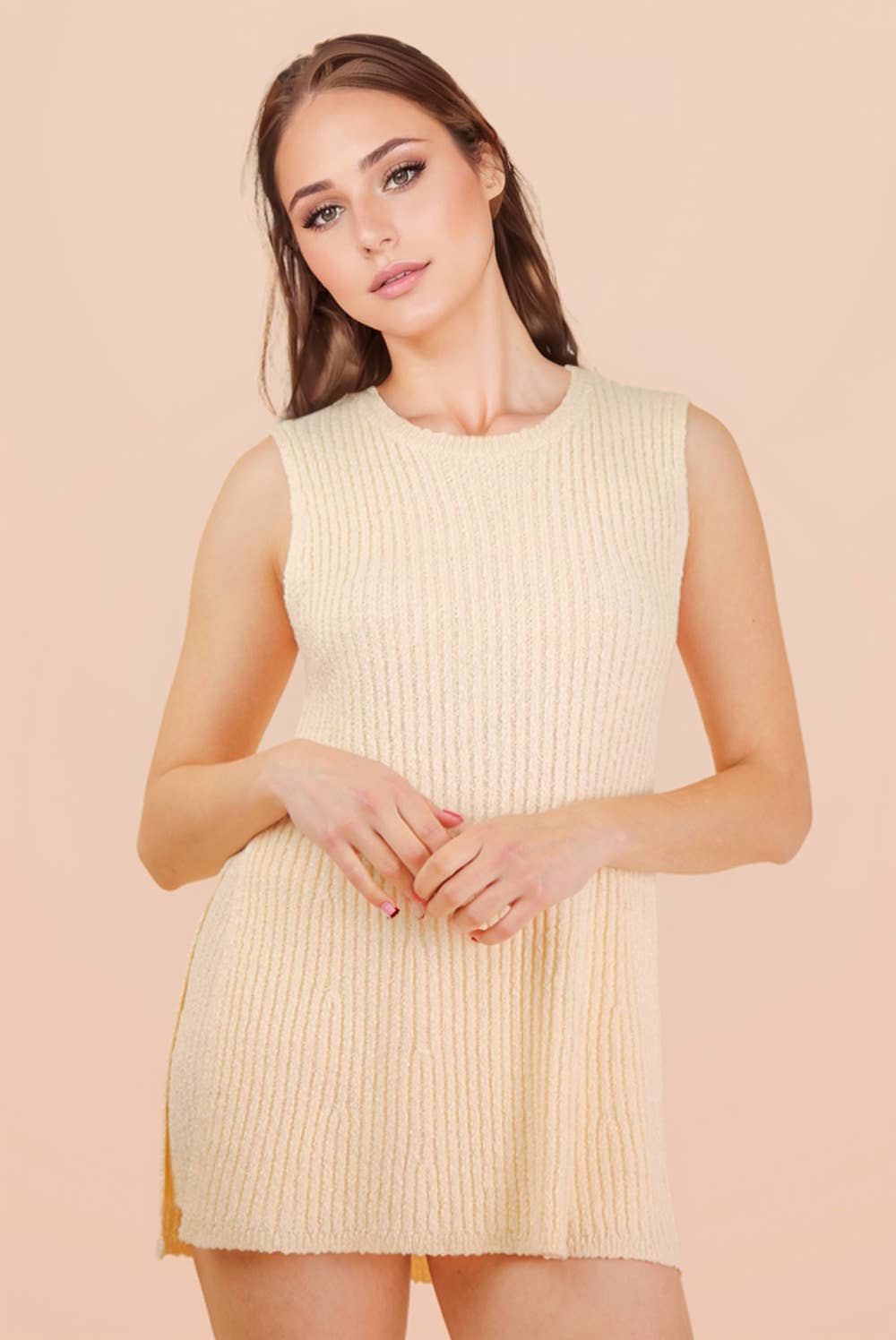 12W3359NSET-Knit Sweater Comfy Top & Shorts Set: BLACK / S-M-L/2-2-2