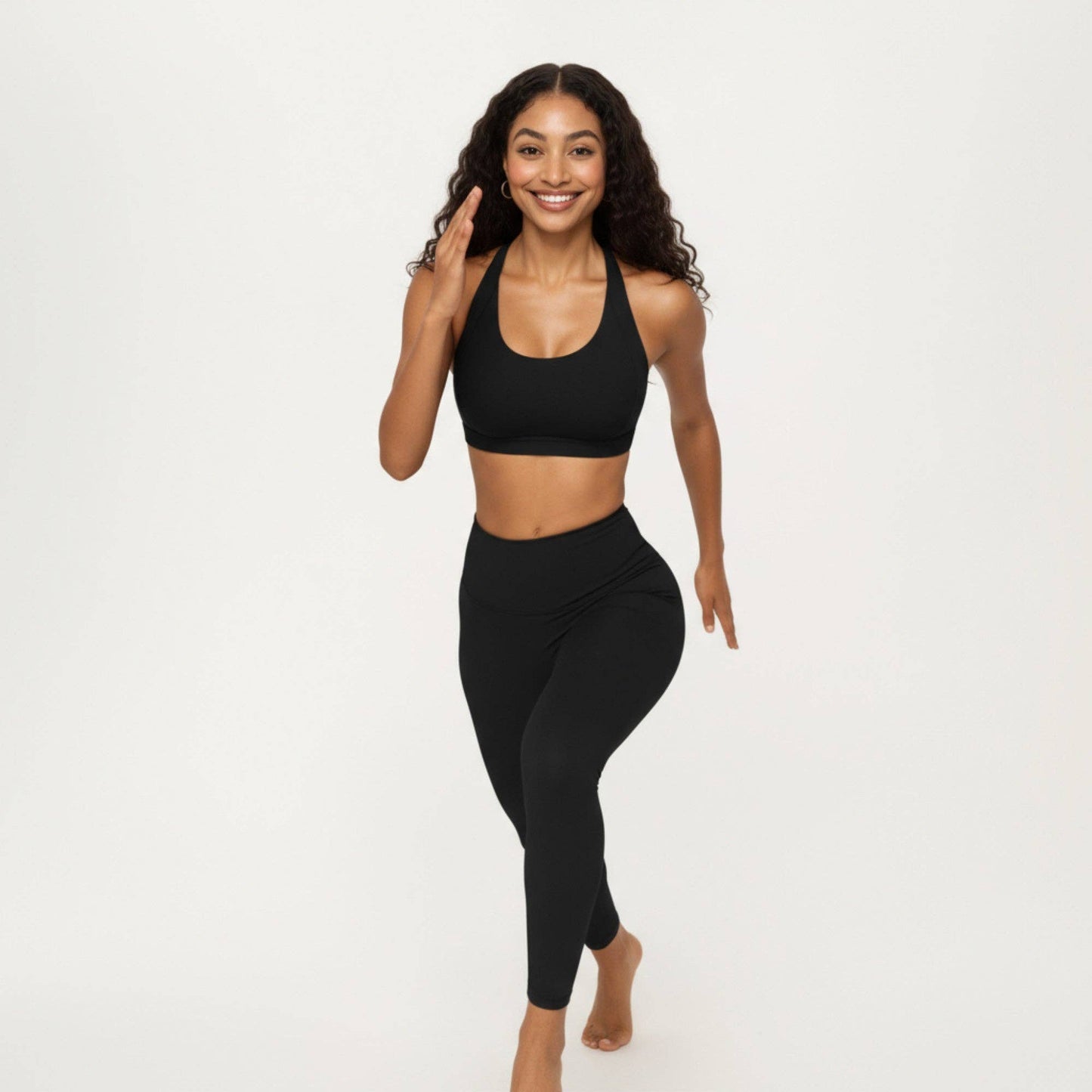 Scoop Neck Racerback Sports Bra with Smooth Stretch Fabric a: Blue / Small 4-6