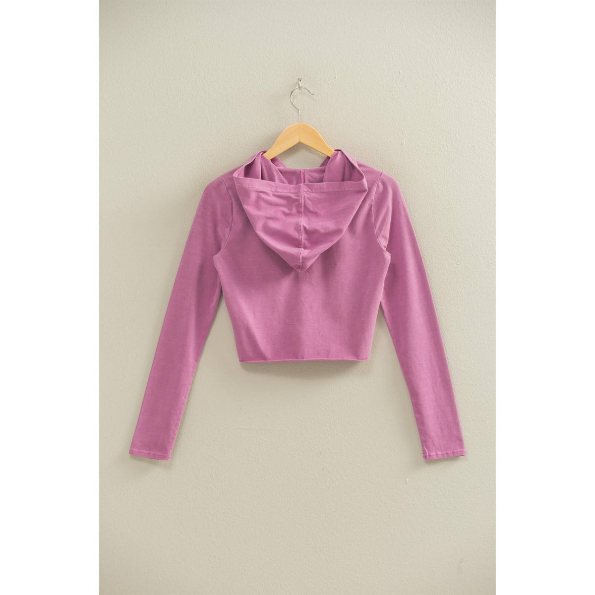 Zip Up Cropped Hoodie: CREAM / S-M-L(2-2-2)