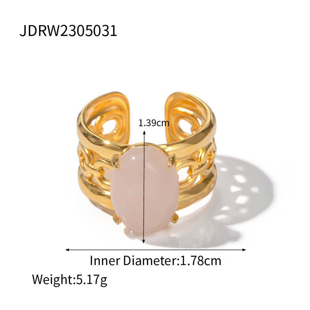 STAINLESS STEEL NATURAL STONE RINGS_TURQUOISE_CWAJE0615: TYPE2 / (OS) 3