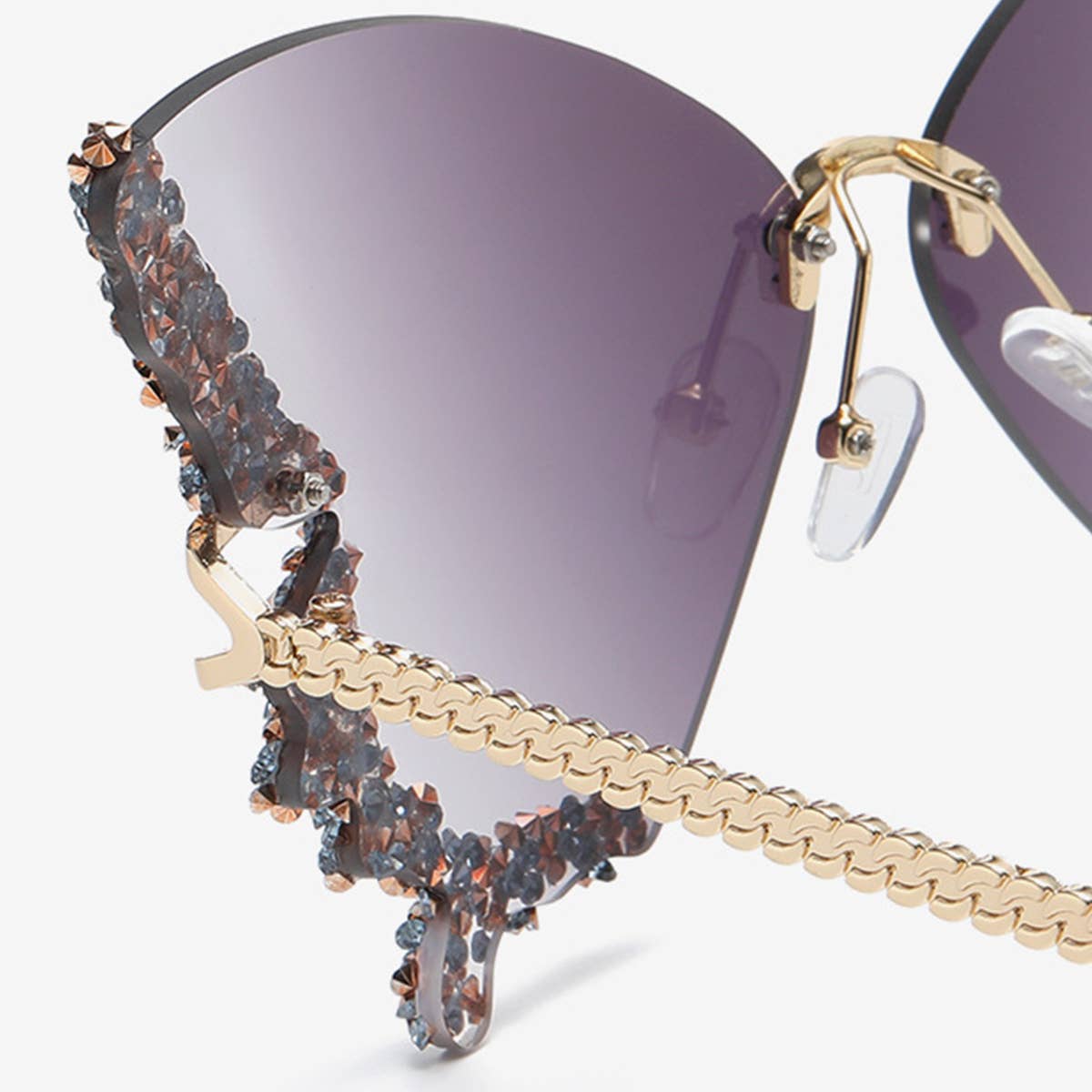 VINTAGE RHINESTONE BUTTERFLY SUNGLASSES_CWASG0205: Blue / (OS) 2