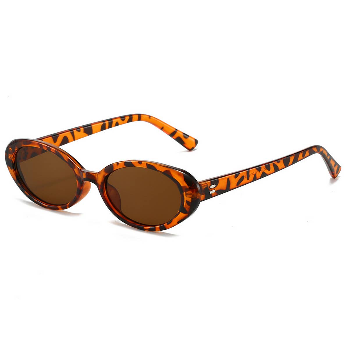 RETRO SMALL OVAL FRAME SUNGLASSES_CWASG0479: BROWN2 / (OS) 2