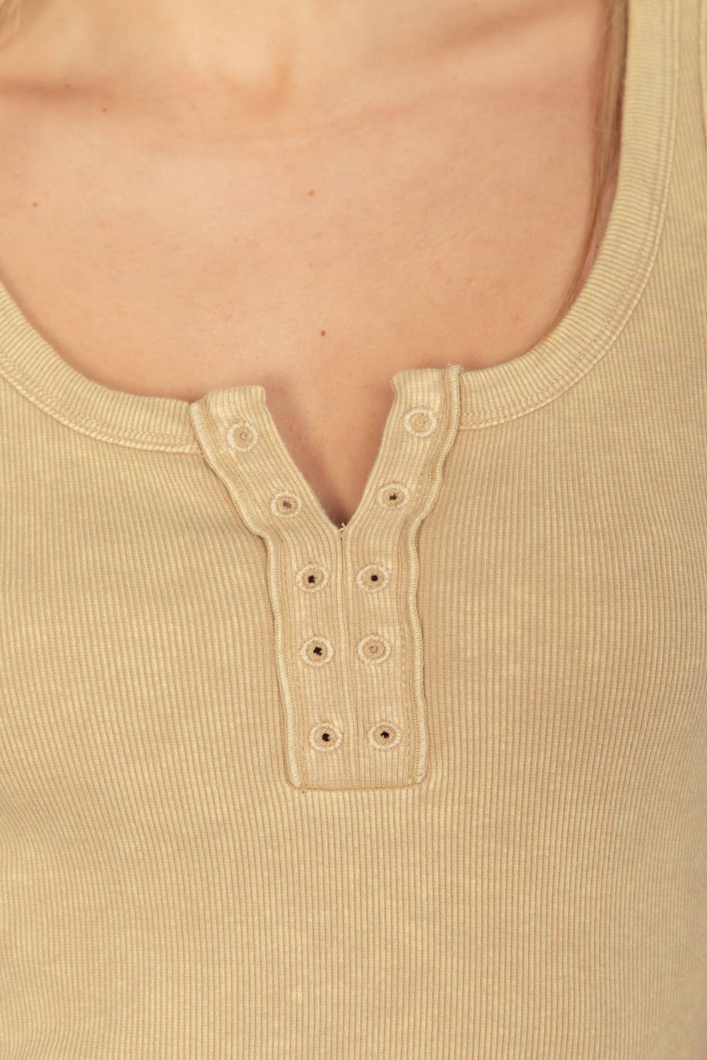 NT11500-Y2K Washed Casual Fitted Tank Top: Beige / S-M-L/2-2-2