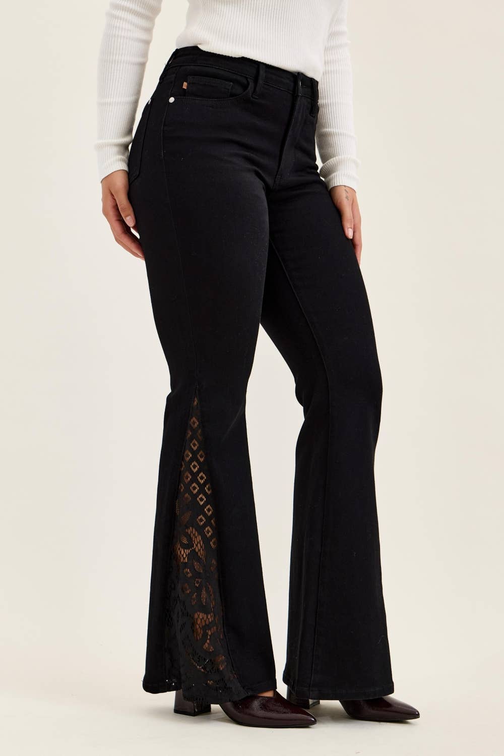 MR JAQUELINE w/ Lace Hem Detail BK Shadow Luxe: BK - LONG / 11(30)