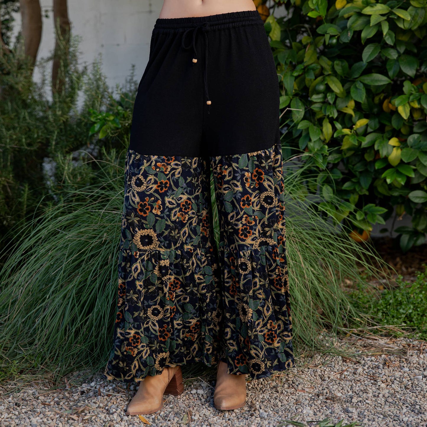 Runway-Ready Knit & Woven Pants with Prints & Relaxed Drape: Chambray / REGULAR (S-M-L-XL 1-2-2-1)