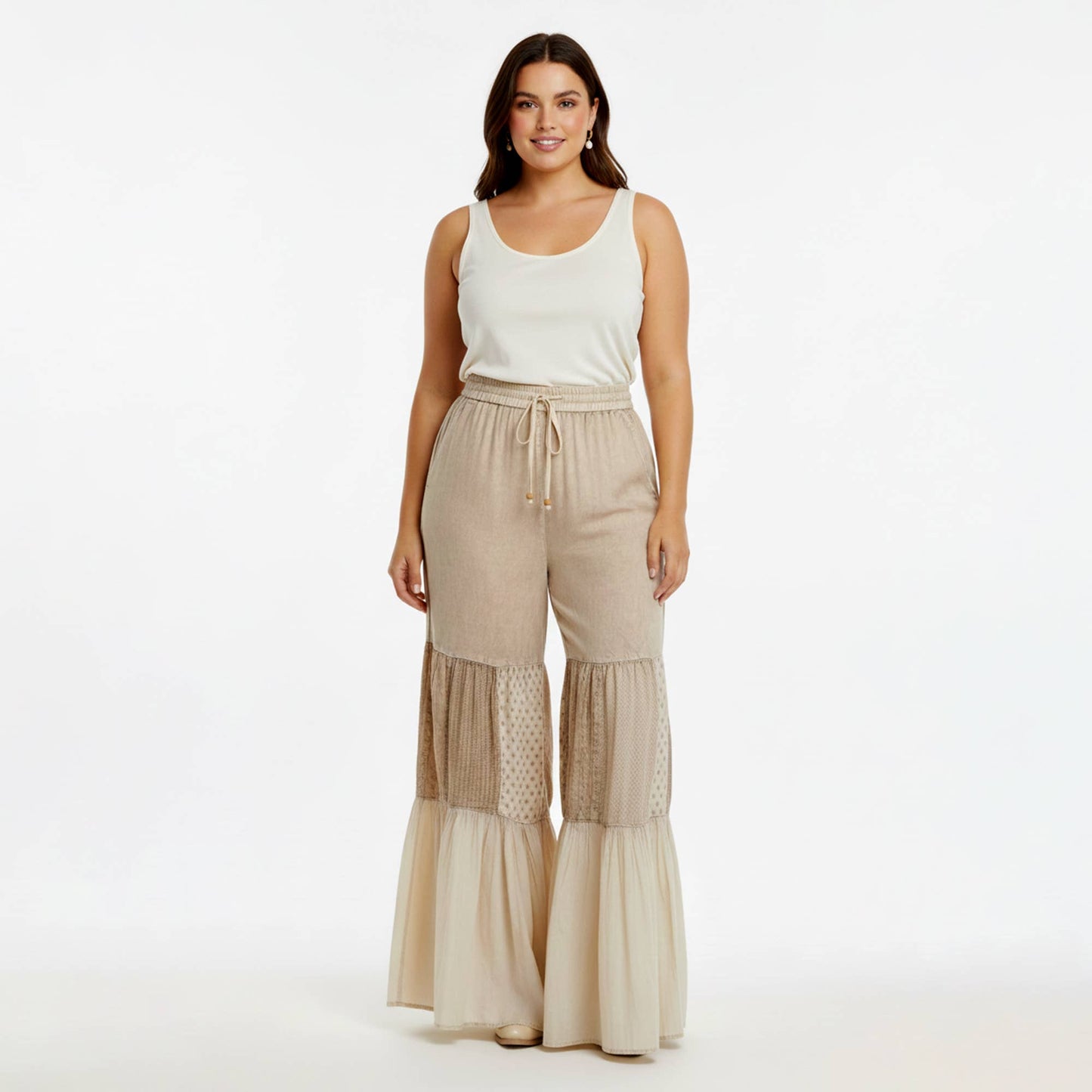 Runway-Ready Knit & Woven Pants with Prints & Relaxed Drape: Chambray / REGULAR (S-M-L-XL 1-2-2-1)