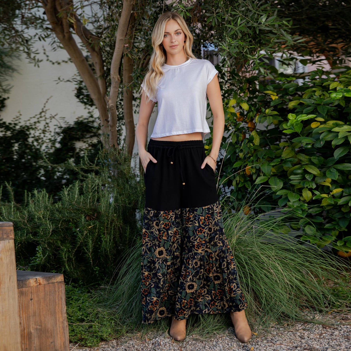 Runway-Ready Knit & Woven Pants with Prints & Relaxed Drape: Chambray / REGULAR (S-M-L-XL 1-2-2-1)