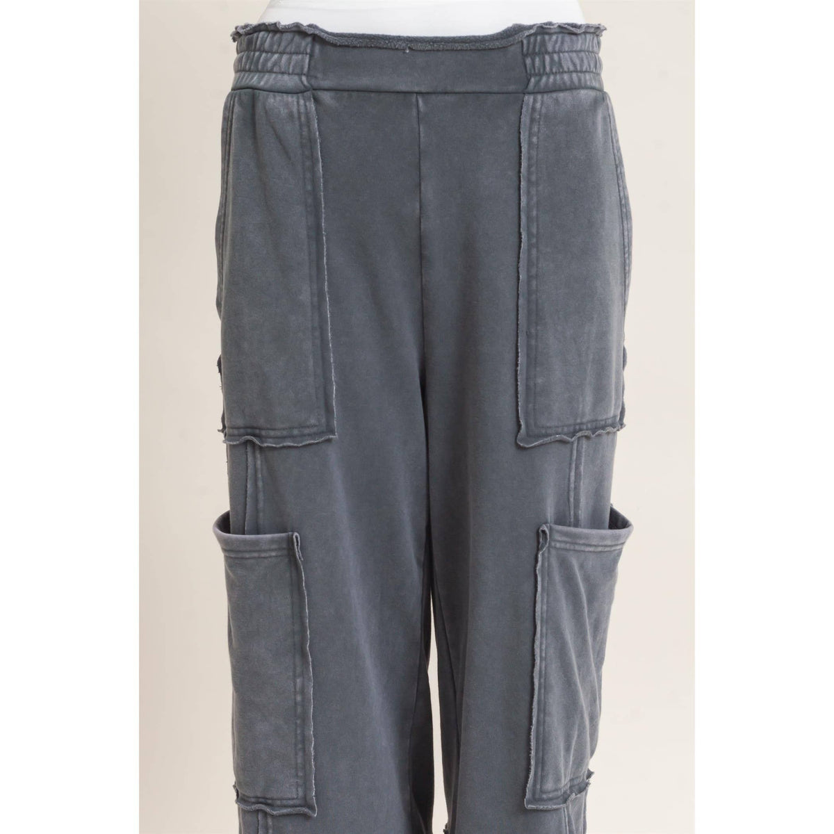 Mineral Wash Cargo Pocket Pants: NAVY / S-M-L(2-2-2)