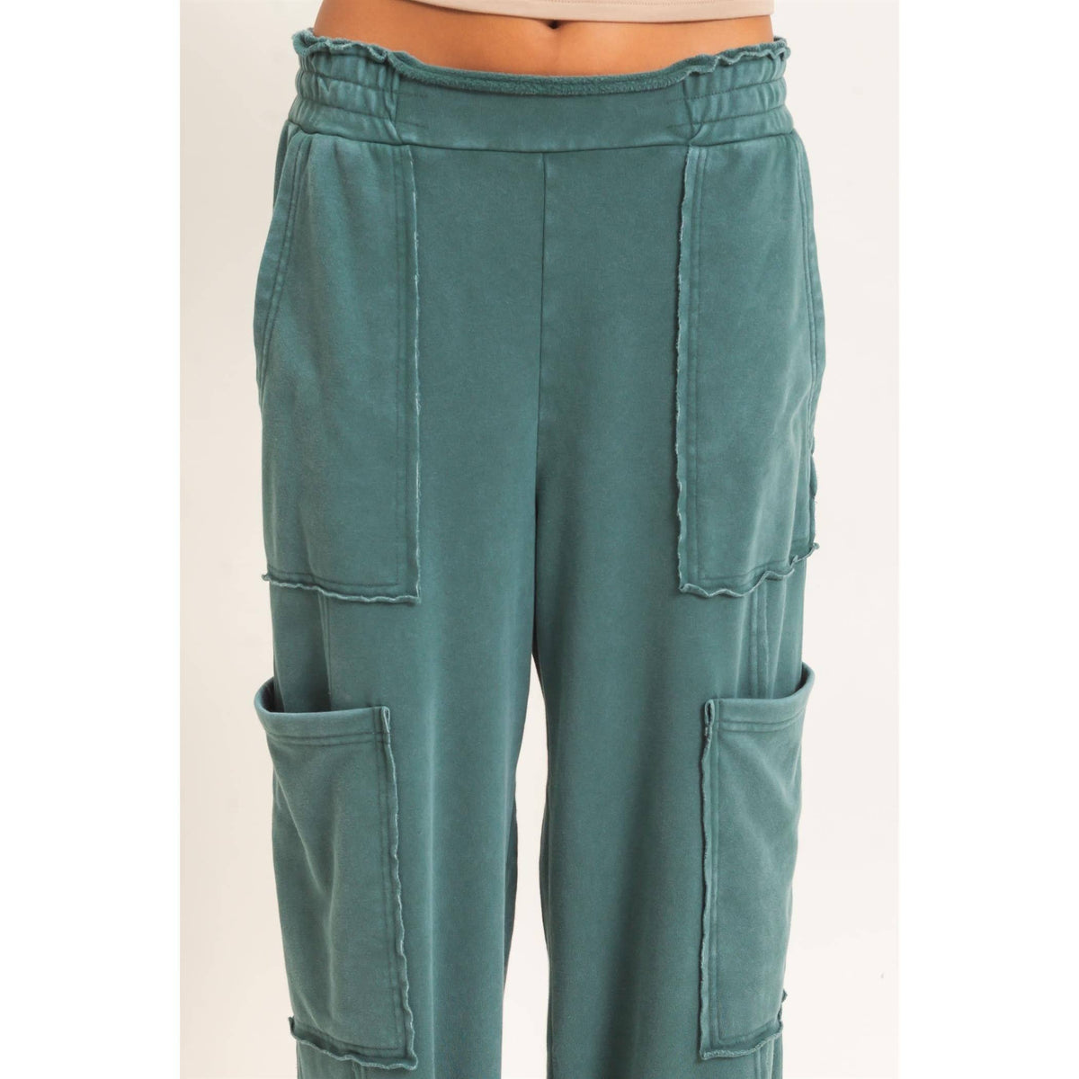 Mineral Wash Cargo Pocket Pants: NAVY / S-M-L(2-2-2)