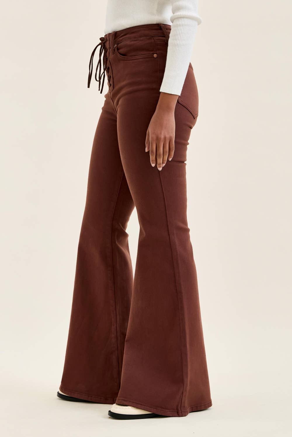 HW JAQUELINE Flare w/ Lace Up C Cocoa Brown: COCOA BROWN / 7(28)
