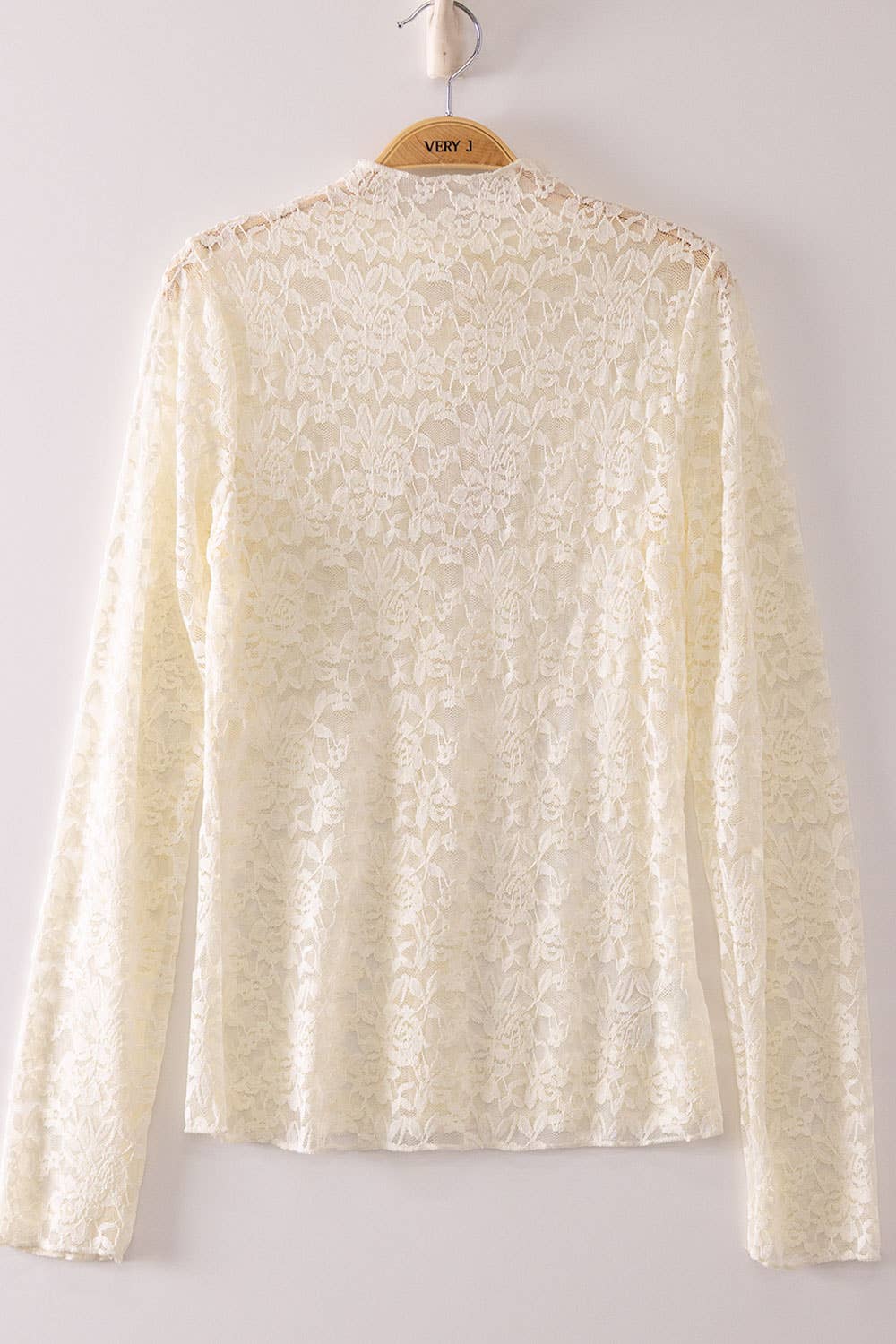 NT12220-High Neck Fitted Sheer Mesh Lace Knit Top: CREAM/PLUM BIG FLORAL-26 / S-M-L/2-2-2