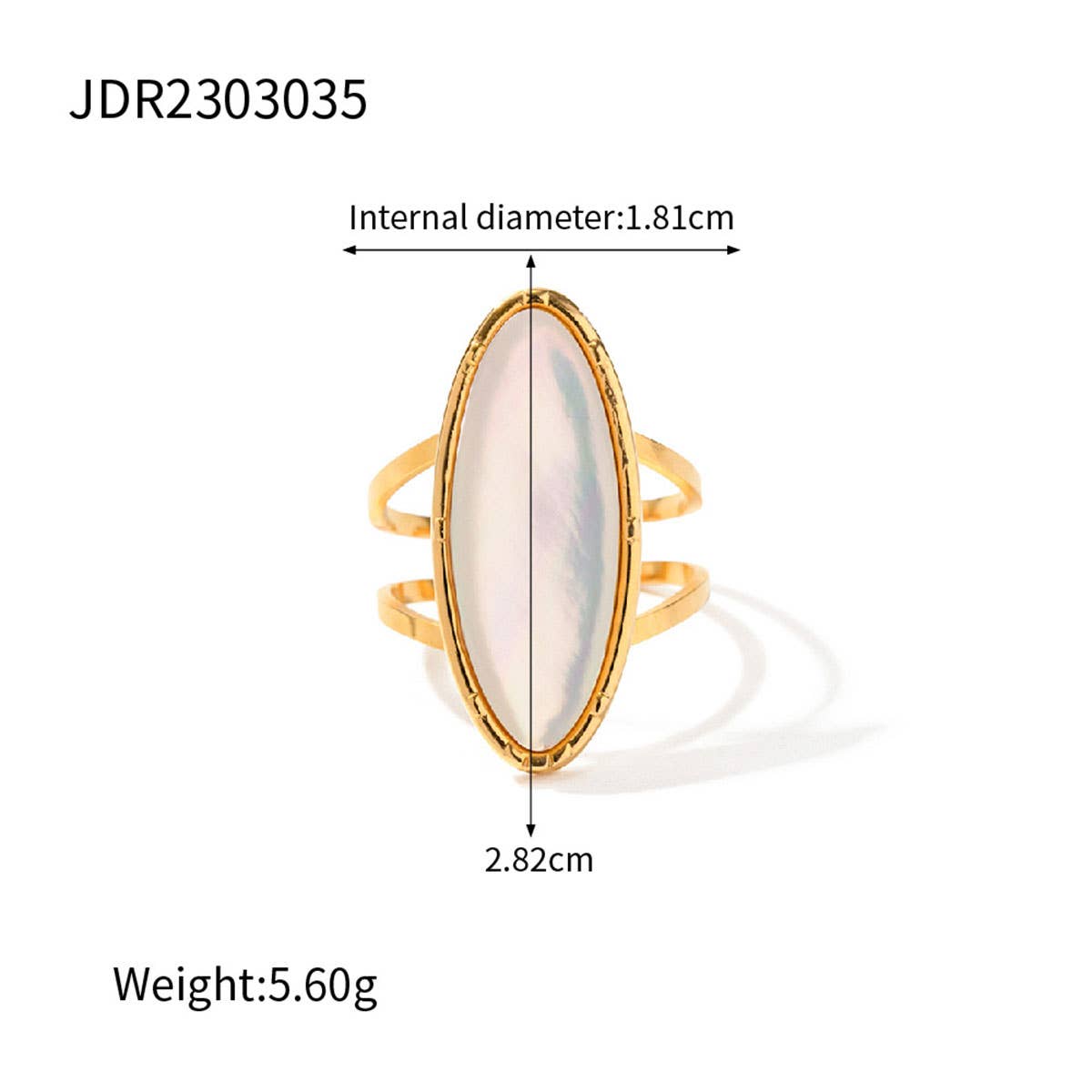 STAINLESS STEEL SNAKE NATURAL STONE RINGS_CWAJE0628: TYPE6 / (OS) 3