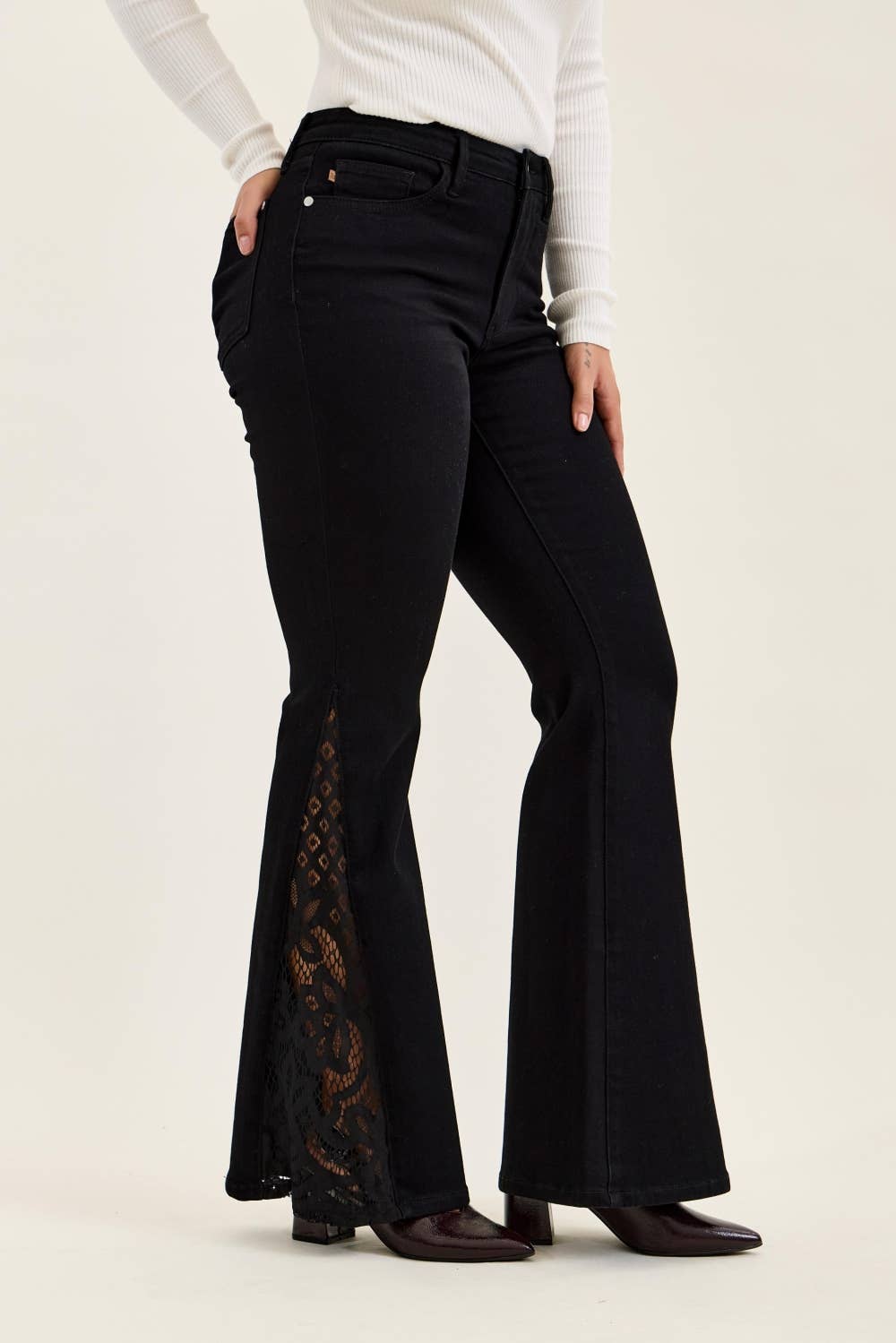 MR JAQUELINE w/ Lace Hem Detail BK Shadow Luxe: BK - LONG / 9(29)
