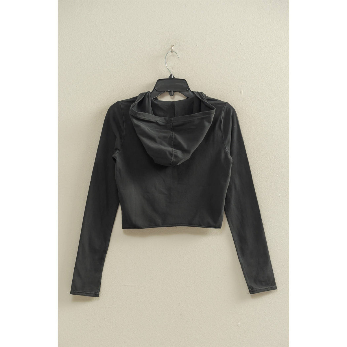 Zip Up Cropped Hoodie: CREAM / S-M-L(2-2-2)